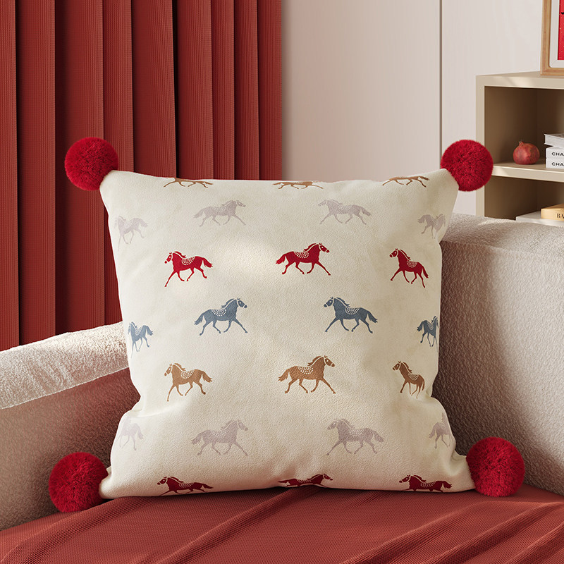 Sofá de sala de estar rojo de alto nivel, funda de almohada desmontable, almohada de cintura lavable, sofá de cabecera de dormitorio de alto nivel, almohada con núcleo