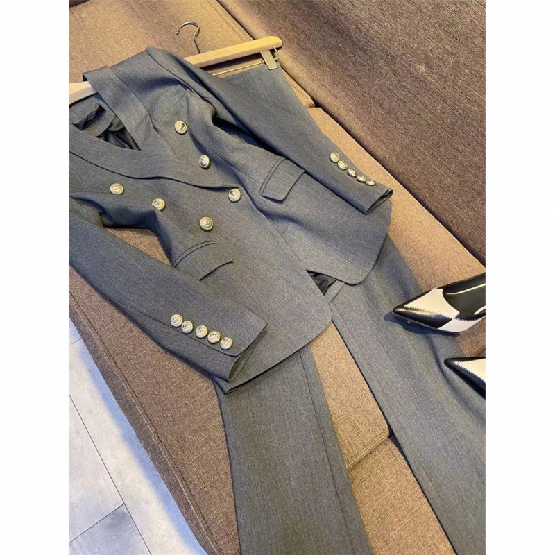 Women's Clothing Light Mature Style Outfit Set Temperament Slim Fit Suit Jacket Casual Pants Two piece Set _voghion.com