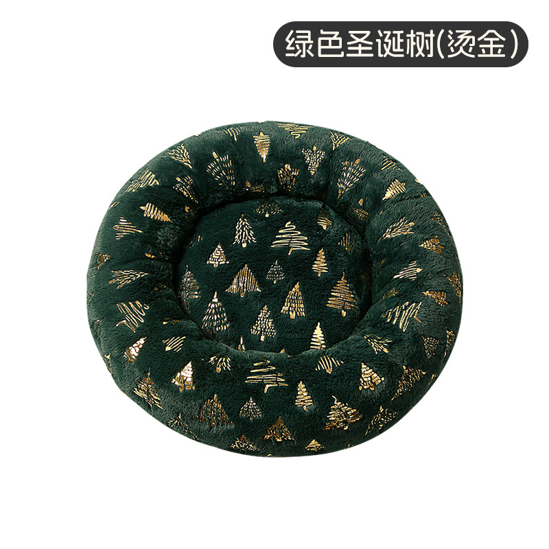Round nest short hair-green christmas tree (hot stamping) / Diameter 40cm