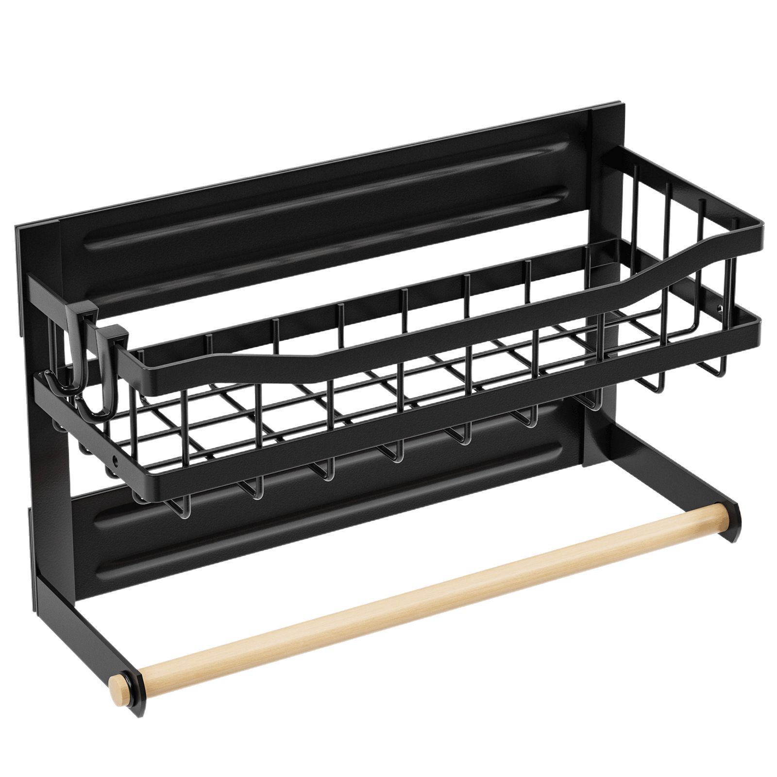 Fabricantes al por mayor frigorífico de succión magnética condimento bebida suministros de cocina almacenamiento estante de cocina colgante de pared