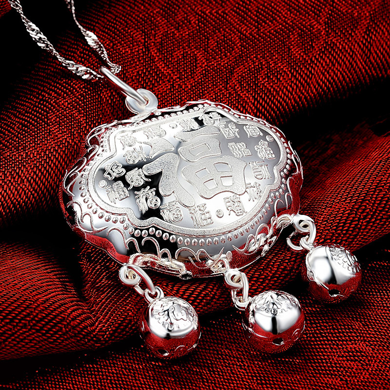 Bloqueo de larga duración Baifu 999 candado de plata de ley para bebés candado de seguridad de plata pura para niños