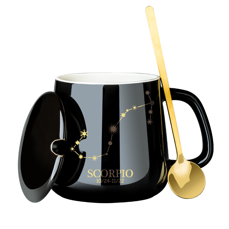 Twelve Constellations Warm Mug Household Ceramic Large Capacity Water Milk Breakfast Coffee Cup_voghion.com