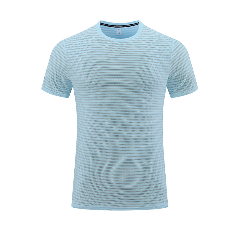 Camiseta Deportiva de Secado Rápido para Hombre, Cuello Redondo, Manga Corta, de Seda de Hielo, para Entrenamiento y Running, Comercio Exterior Transfronterizo