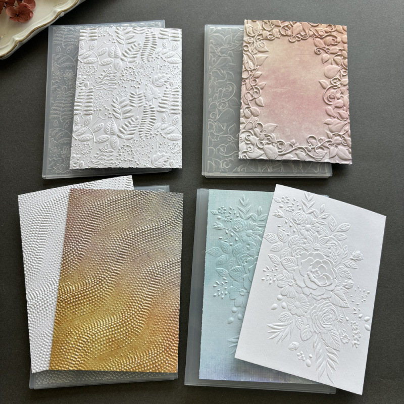 3D ローズプラスチック蝶テクスチャプレートプラスチック凹凸エンボス加工ダイ DIY エンボス加工モールドエンボス印刷クリップ|undefined