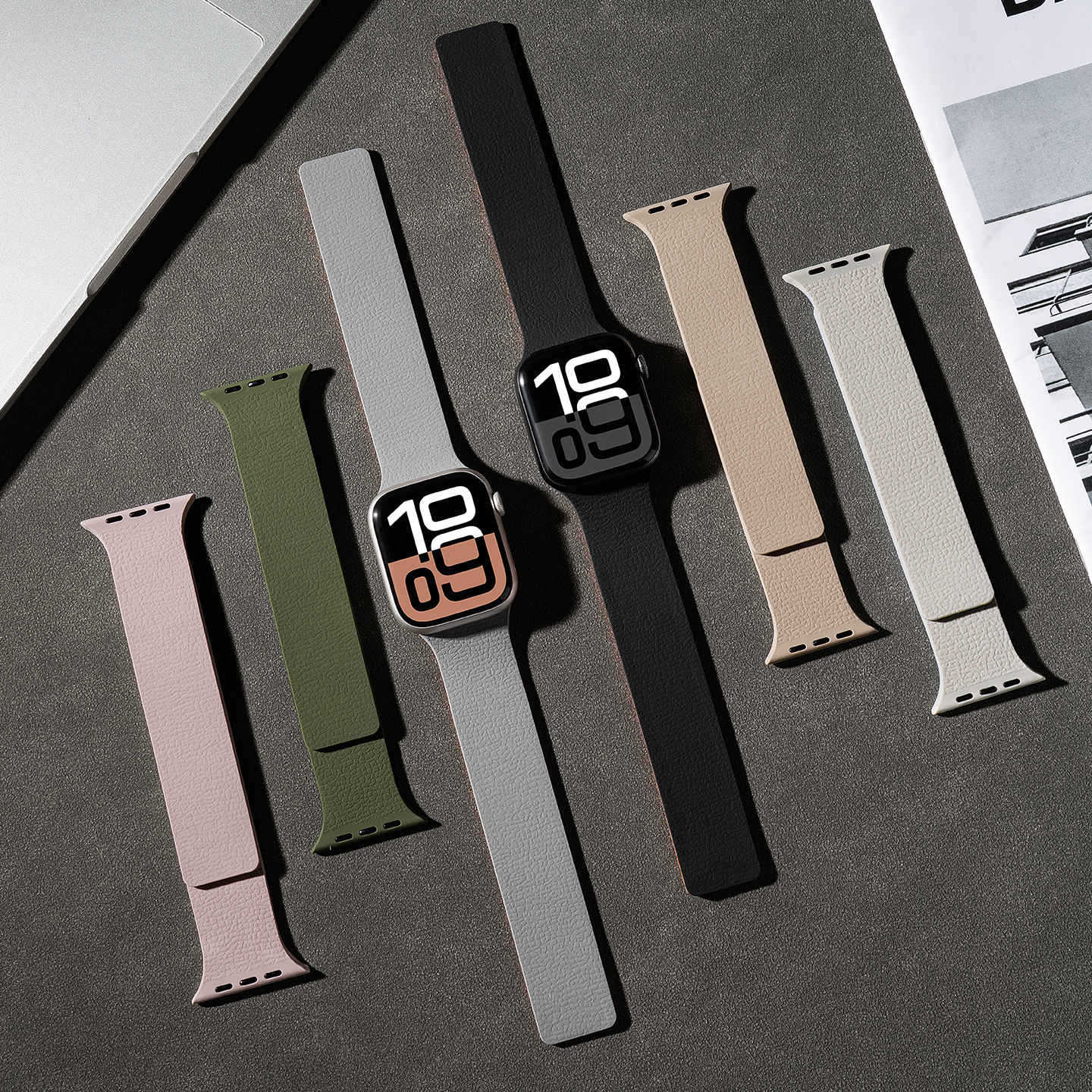 Aplicable a Apple S11 correa litchi iwatch10 color matching S9 absorción S8 silicona S10 nuevo SE deporte