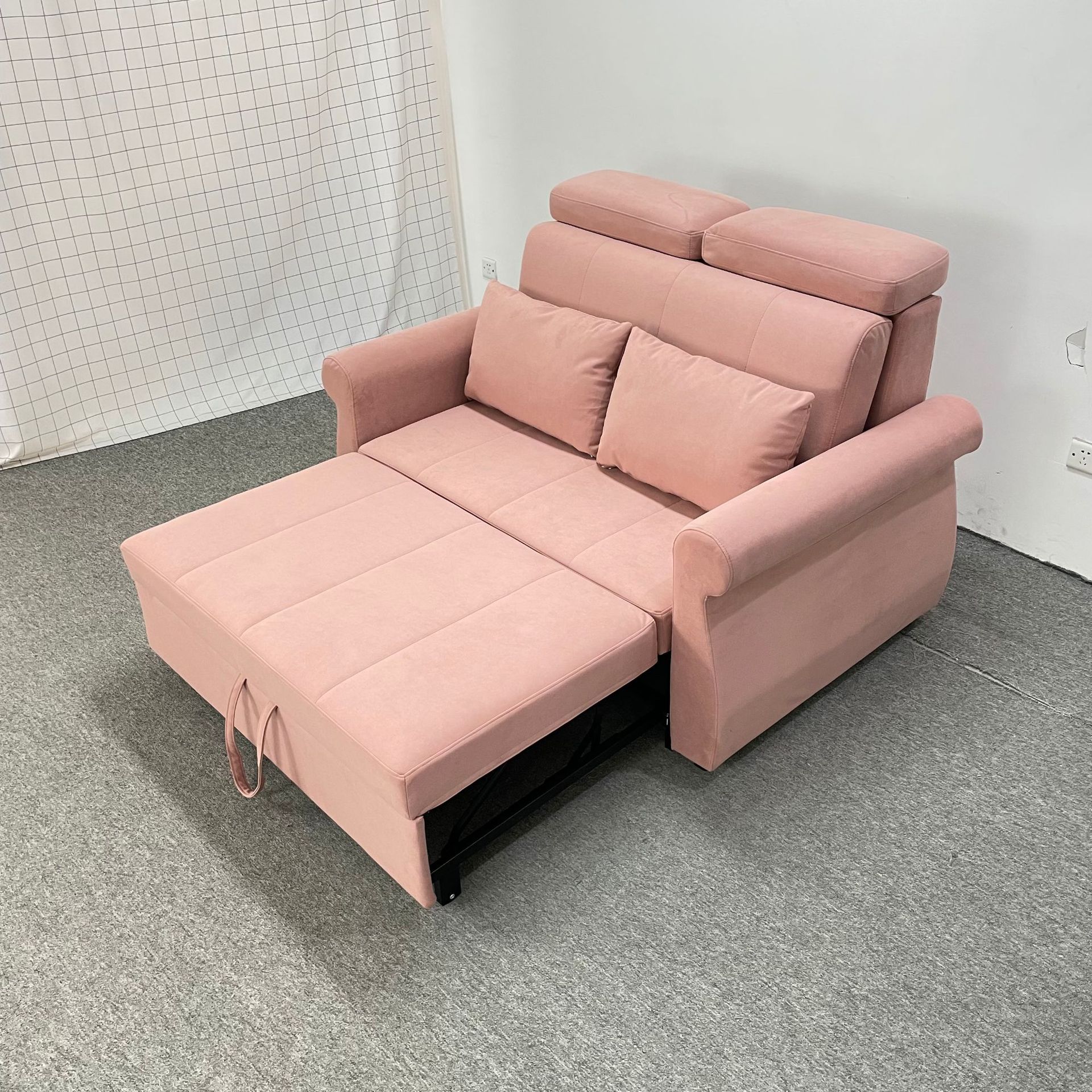 Sofá cama de doble propósito plegable de tipo pequeño sala de estar moderna y simple tecnología sin lavado para peinar tela de lana