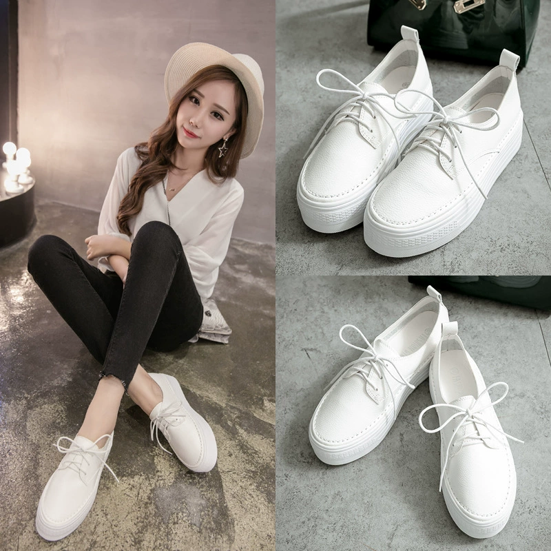 Туфли с круглой головкой на плоской подошве маленькие белые туфли женские туфли