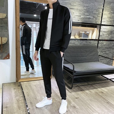 Conjunto deportivo para hombre, para primavera y otoño, conjunto informal de dos piezas para correr, chaqueta juvenil moderna, traje de exportación, compra en grupo, estampado.