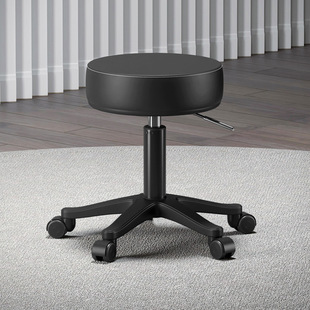 Beauty Stool with Wheels for Beauty Salon, Adjustable Height for Hairdressing and Barber Shop, Master Stool, Large Work Stool, Manicurist Rotating J&