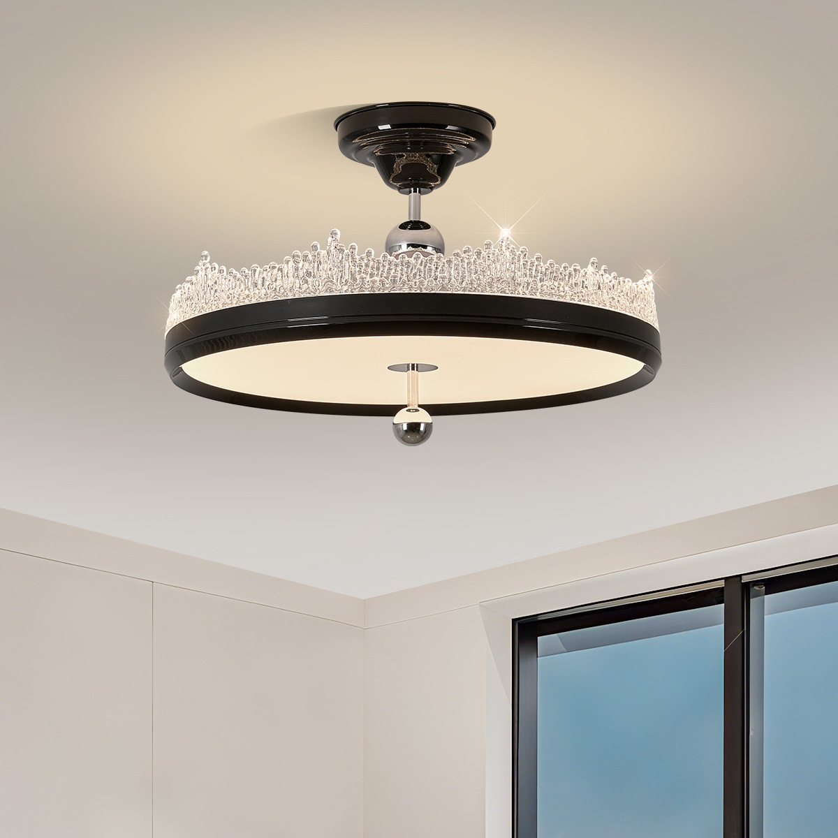 Medieval Feng goteo de agua dormitorio lámpara de techo 2026 nuevo color de madera brillante de espectro completo lámpara de estudio de ojos 293L