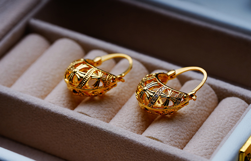 Fashion Geometric Copper Plating Artificial Diamond Earrings 1 Pair