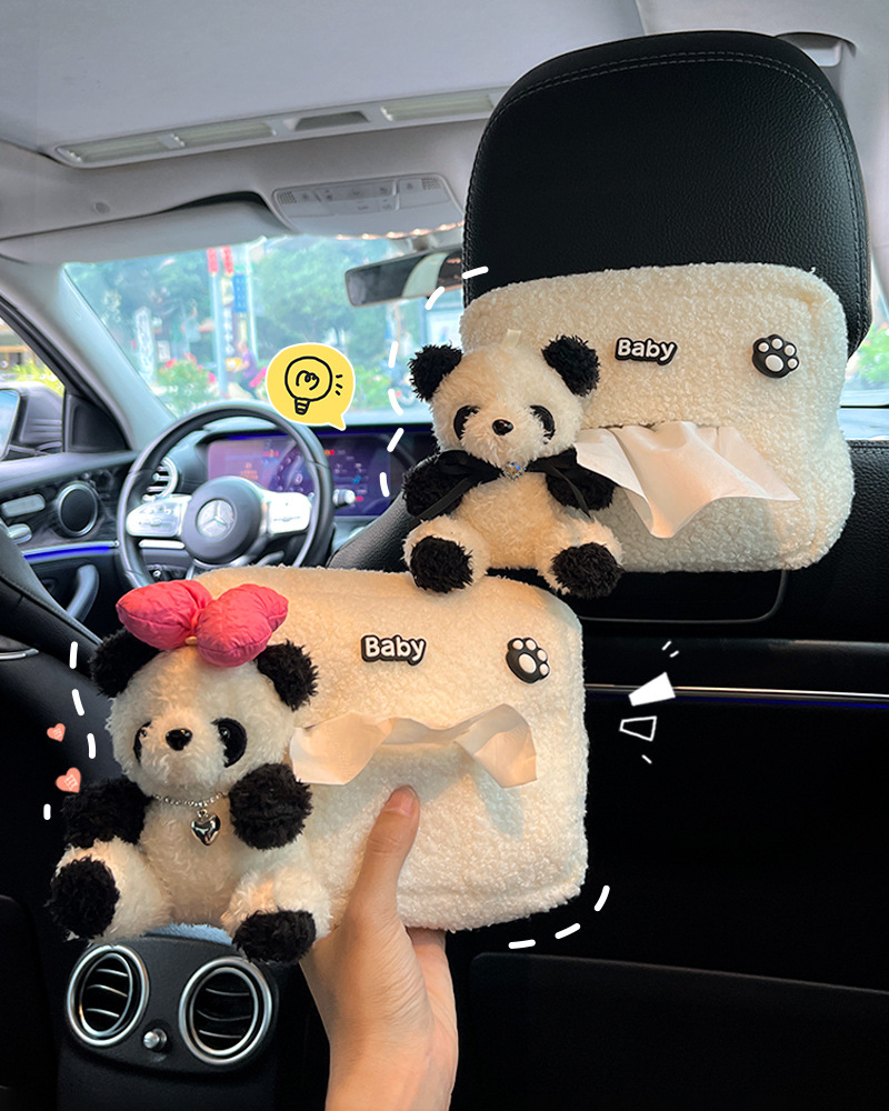 Caja de toallas para automóviles lindas muñecas de dibujos animados red panda rojo toallas para automóviles alquileres de automóviles interior caja de toallas para sombrillas