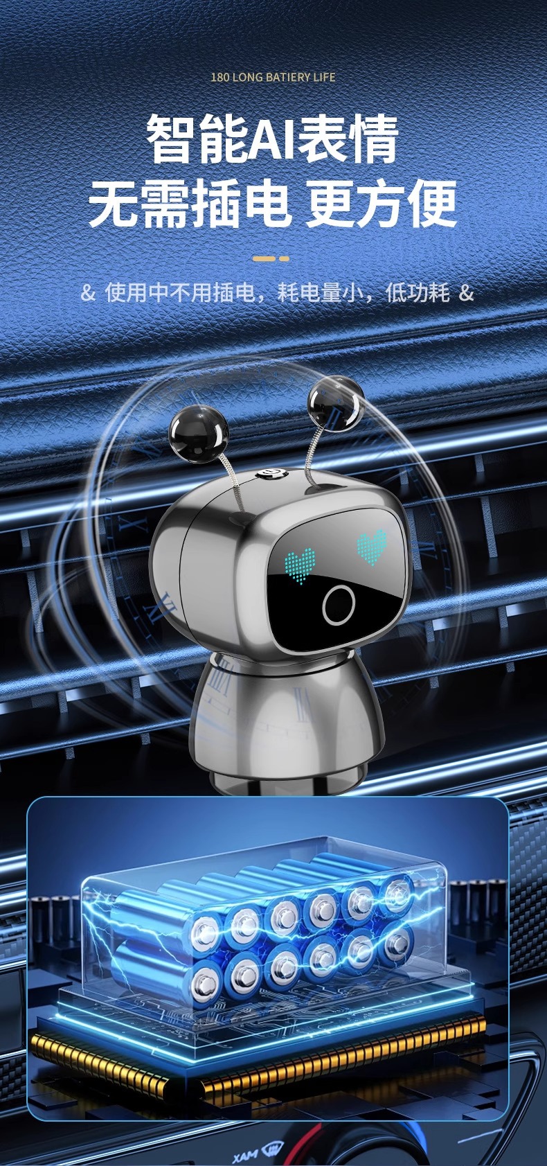 Car Start and Stop Smart Robot Spray Aromatherapy Car Air Outlet Car High-End Fragrance Spray to Remove Odor