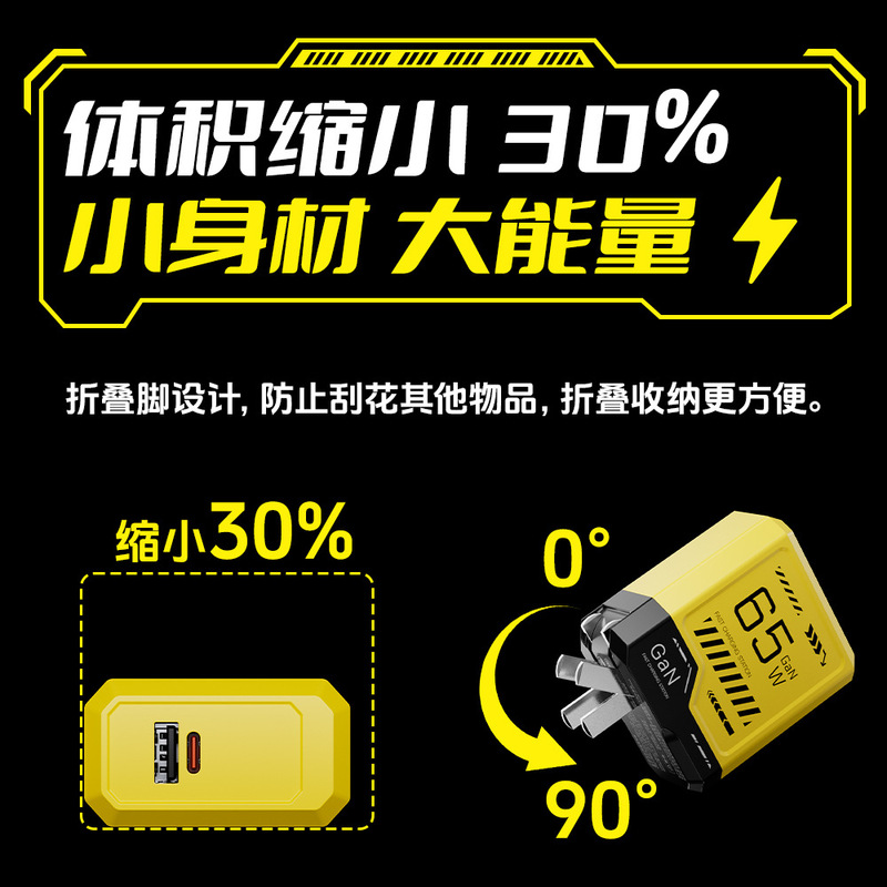 【实力品牌】倍魔65W氮化镓充电头 三合一快速充电器适用华为苹果|undefined