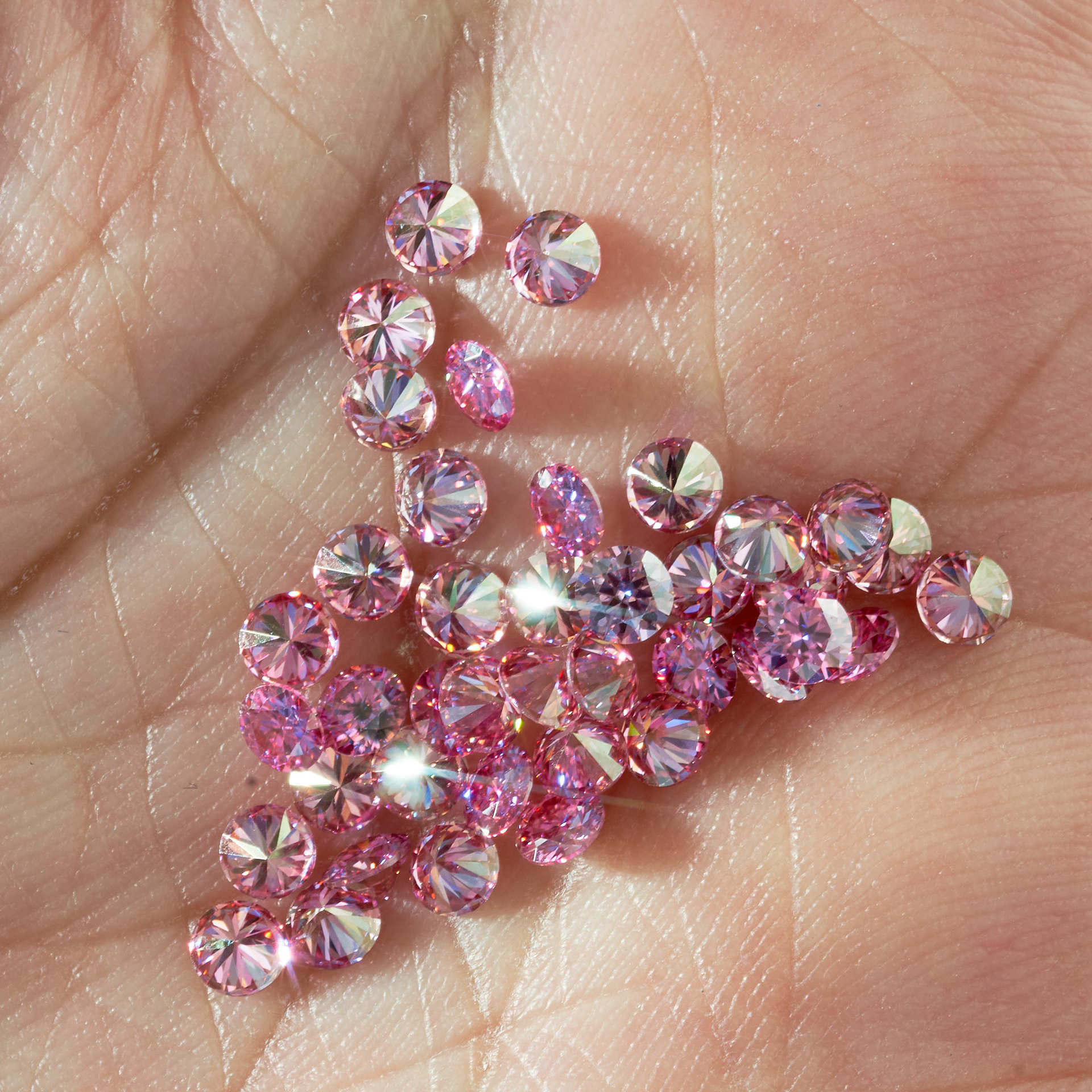 Wuzhou venta directa redonda chapada rosa azul azul piedra desnuda de 3mm cm piedra con piedra pequeña broca al por mayor desnuda