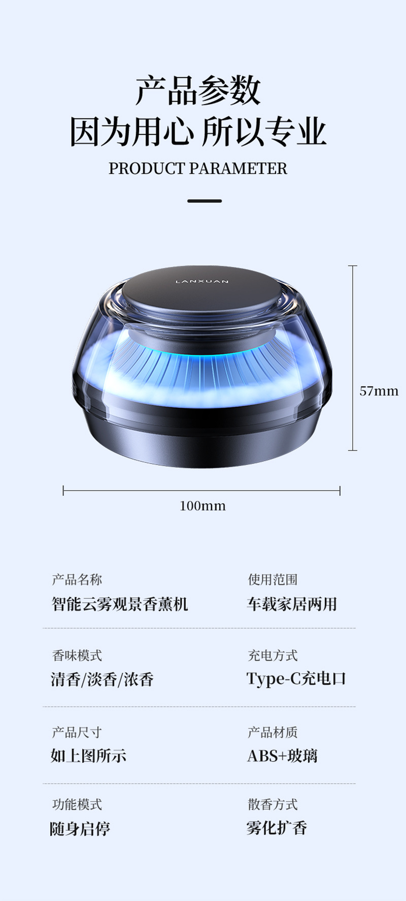 2026 Car Fragrance Diffuser, Car Interior Perfume, 2026 New Model, Long-Lasting Fragrance, Cloud Mist Automatic Spray