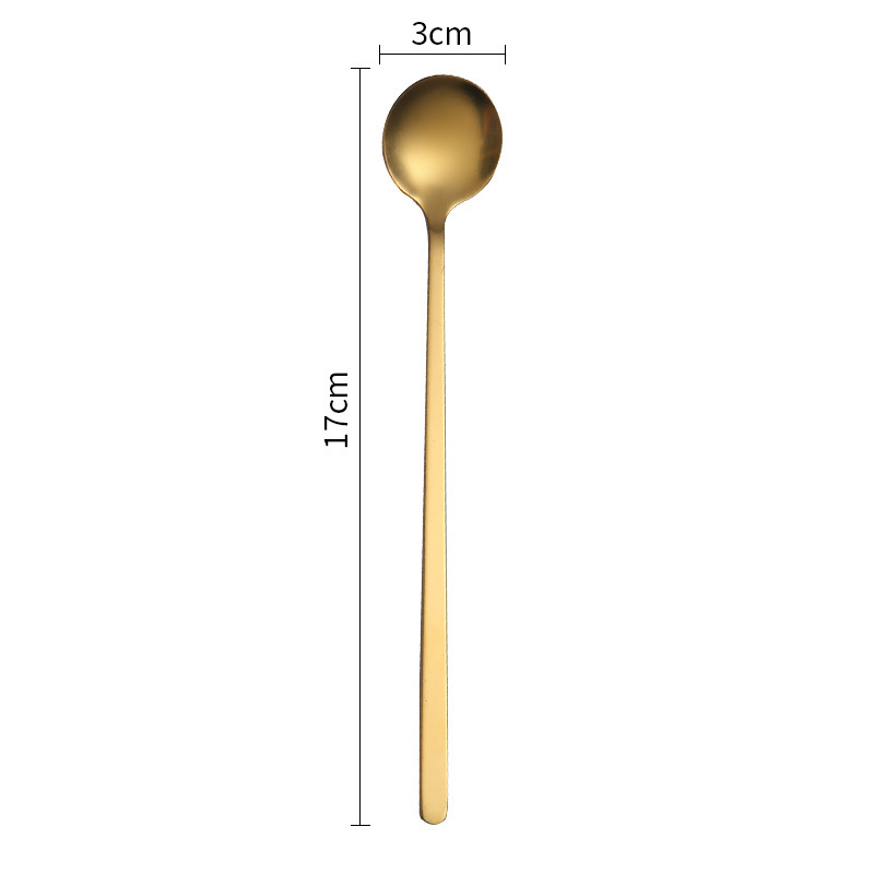 황금 작은 둥근 숟가락 17cm