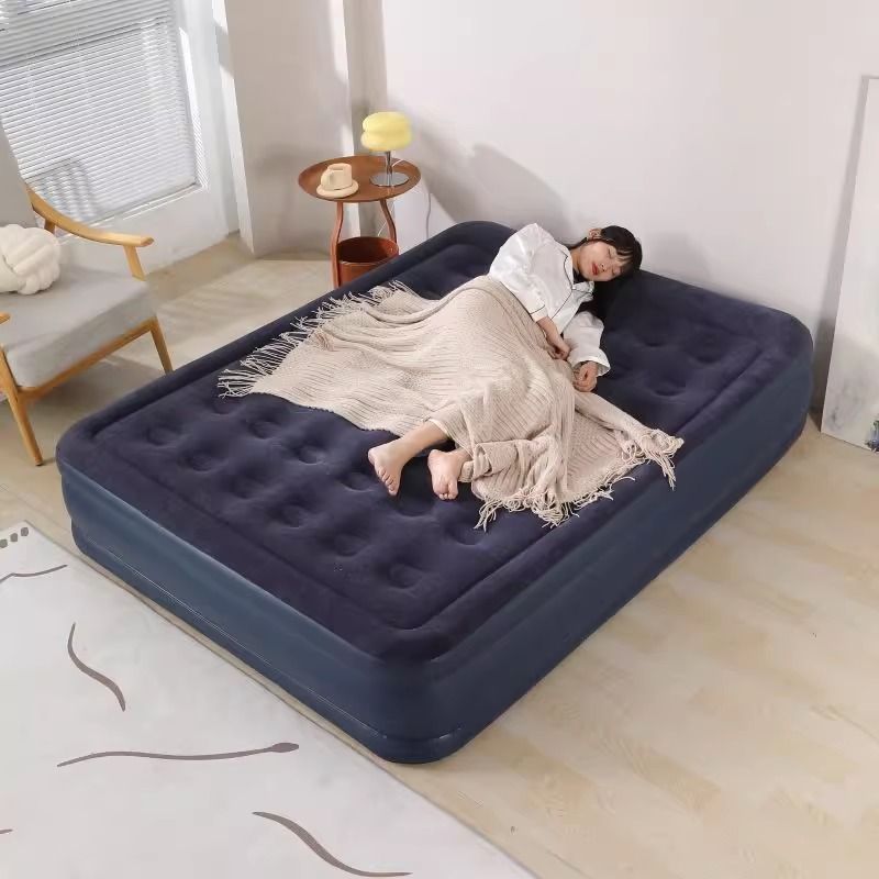 Cama inflable al aire libre con piso inflable super grueso, cama de cojín de aire doméstico doble con colchón de campamento al aire libre más grueso