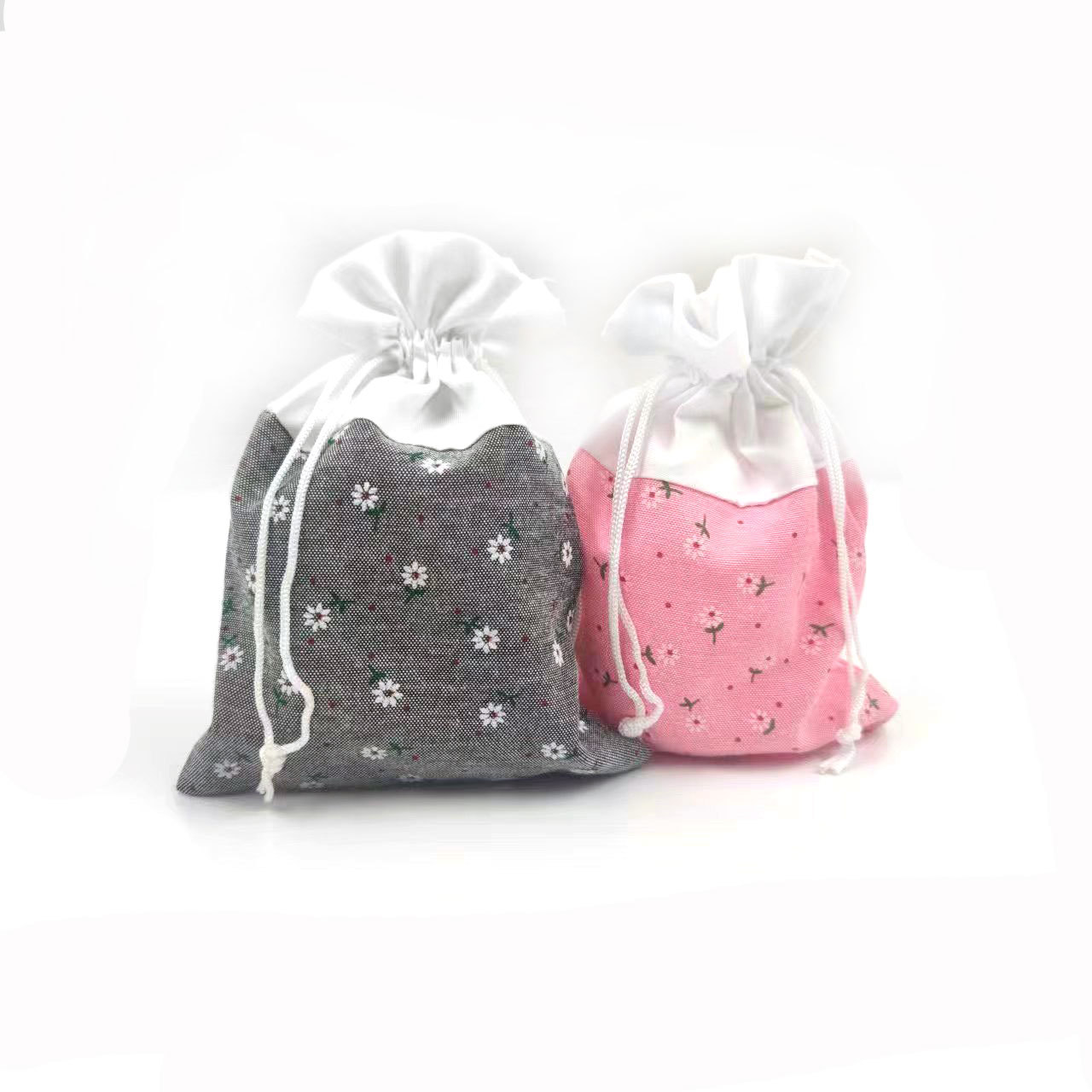 厂家定 制可爱抽绳棉布袋束口袋创意棉布帆布袋手提袋棉麻收纳袋