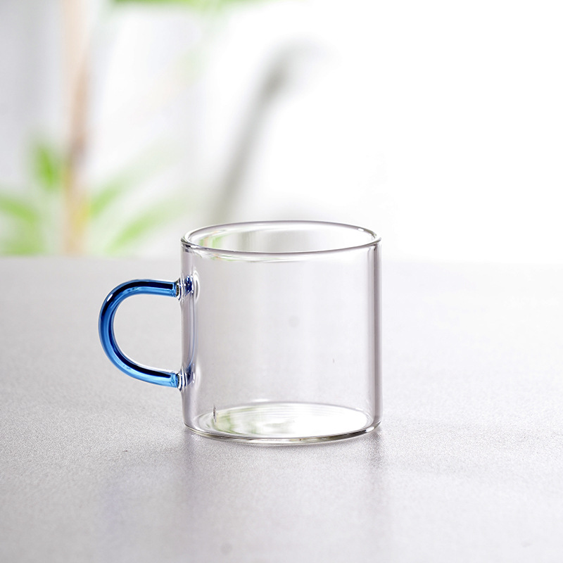 Fábrica de espesar alto borosilicato resistente al calor vidrio para el hogar taza de té de seis colores taza de té