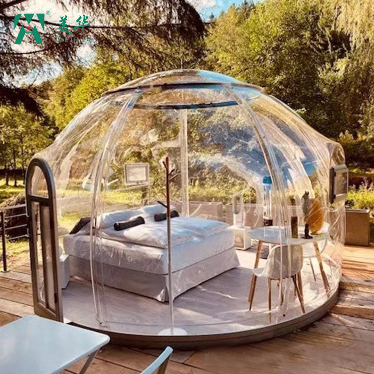 PC esférica burbuja acrílica Casa B & B red Red Crystal Room panorámica transparente habitación pareja habitación 360 cielo estrellado tienda