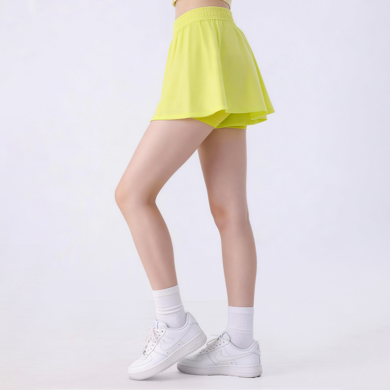 Verano ligero y transpirable falda de yoga falda de tenis anti-luz corredora falda deportiva para adelgazar falda de busto