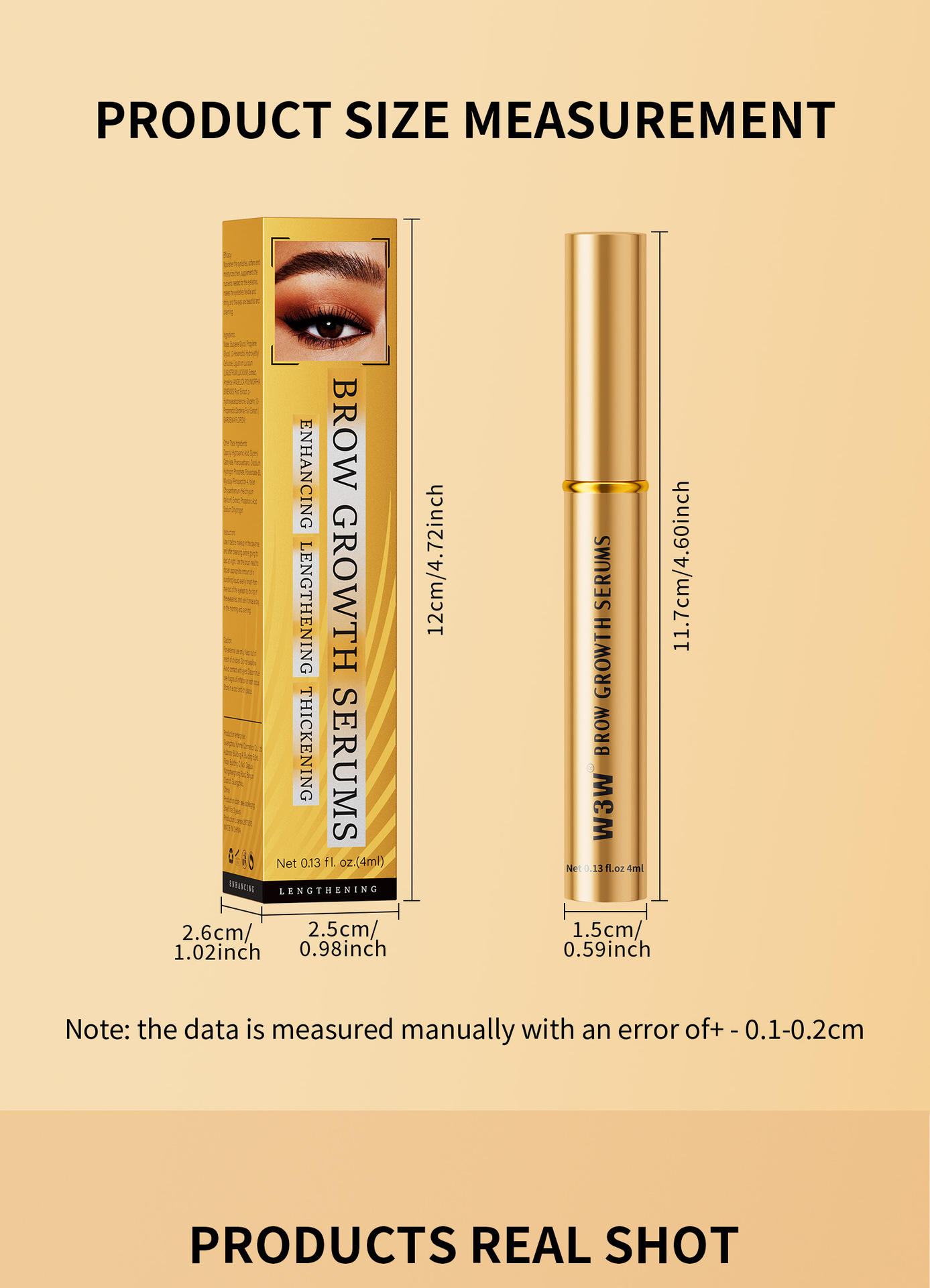 W3W Amazon Gold Tube Eyebrow Liquid is transparent, colorless, natural, slender and thick eyebrow liquid, cross-border makeup undefined