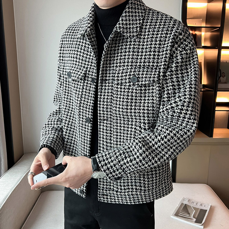 Men's Casual Loose Woolen Short Coat 3