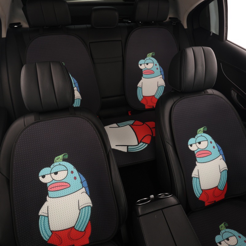 Spongebob Cartoon Car Seat Cushion, Summer All-Season Universal Ventilated and Breathable Seat Cushion, Personalized Summer Seat Cushion