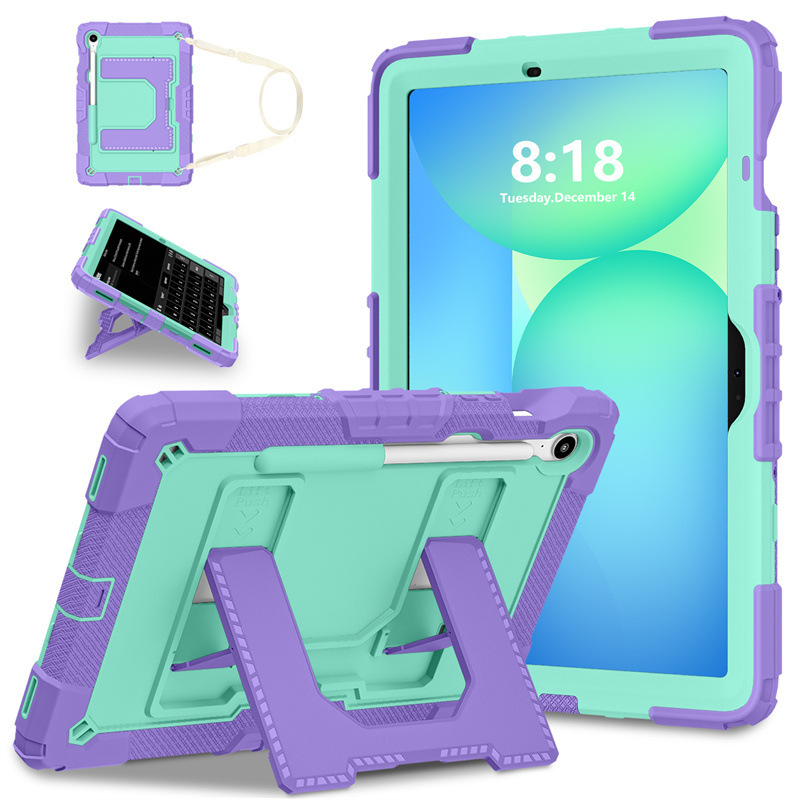 Suitable for Samsung Tabs10Fe Silicone Strap Protective Case Foldableing Pc Stand Samsung Tabs9/S9Fe Tablet Case Suitable for Samsung Tabs10Fe Silicone Strap Protective Case Foldableing Pc Stand Samsung Tabs9/S9Fe Tablet Case