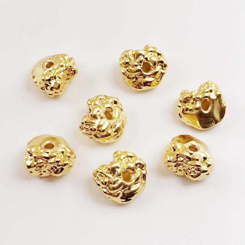 Color-preserving Copper-plated 18K Gold-plated Lava Special-shaped Beads Handmade diy Bracelet NecKlace Spacer Bead Material Jewelry Loose Bead Accessories