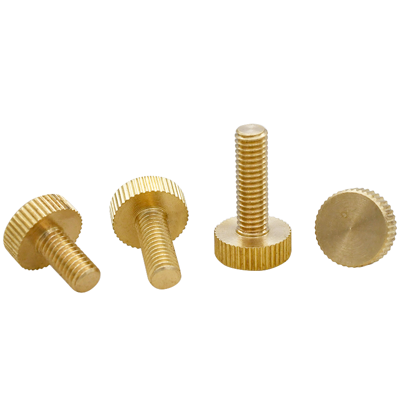 CZ hardware latón cabeza plana moleteado tornillo de rosca manual tornillo de una sola capa perno de ajuste de cabeza grande redondo M3M4M5M6 image 4