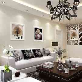 xy现代简约纯色素色亚麻布纹墙纸家装中式客厅卧室工装工程装修壁
