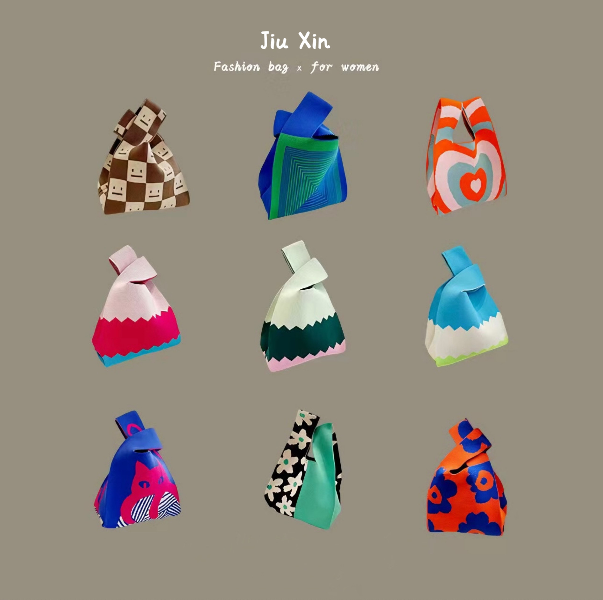 ins风网红手提针织女包背心包可爱手提包水桶包伴手礼袋子