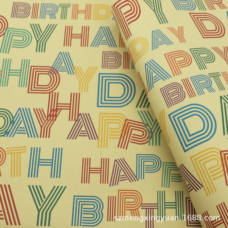 Letras irregulares de papel kraft; una hoja de 74*51cm