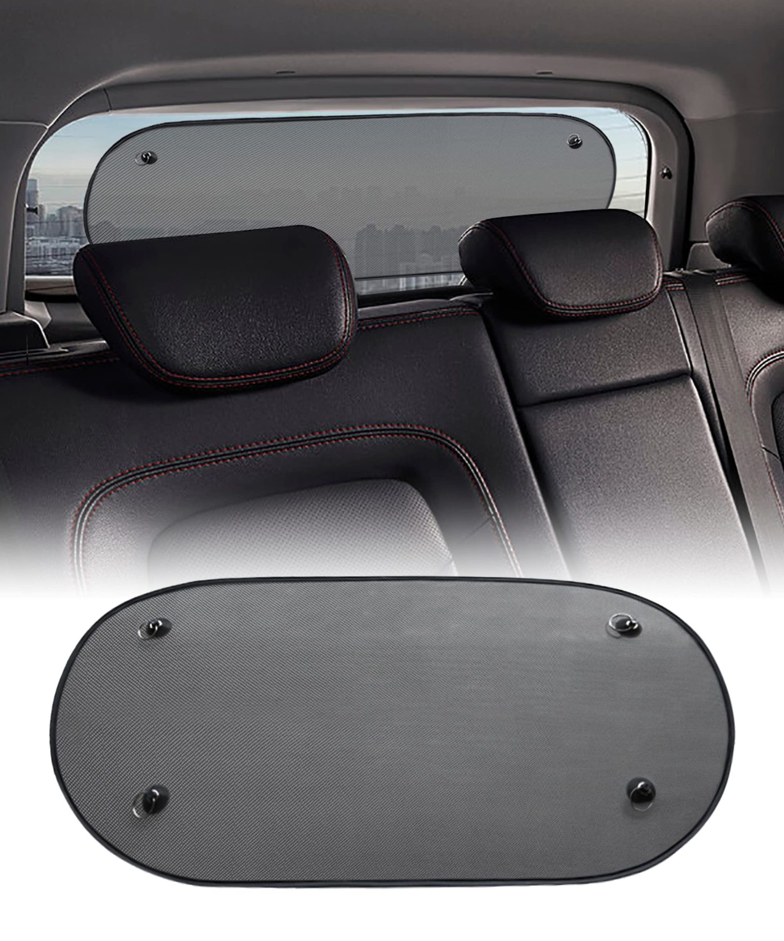 Mesh Rear Car Sunshade Summer Sun Protection 100*50cm Insulated Keychain Black Suction Cup Car Sunshade