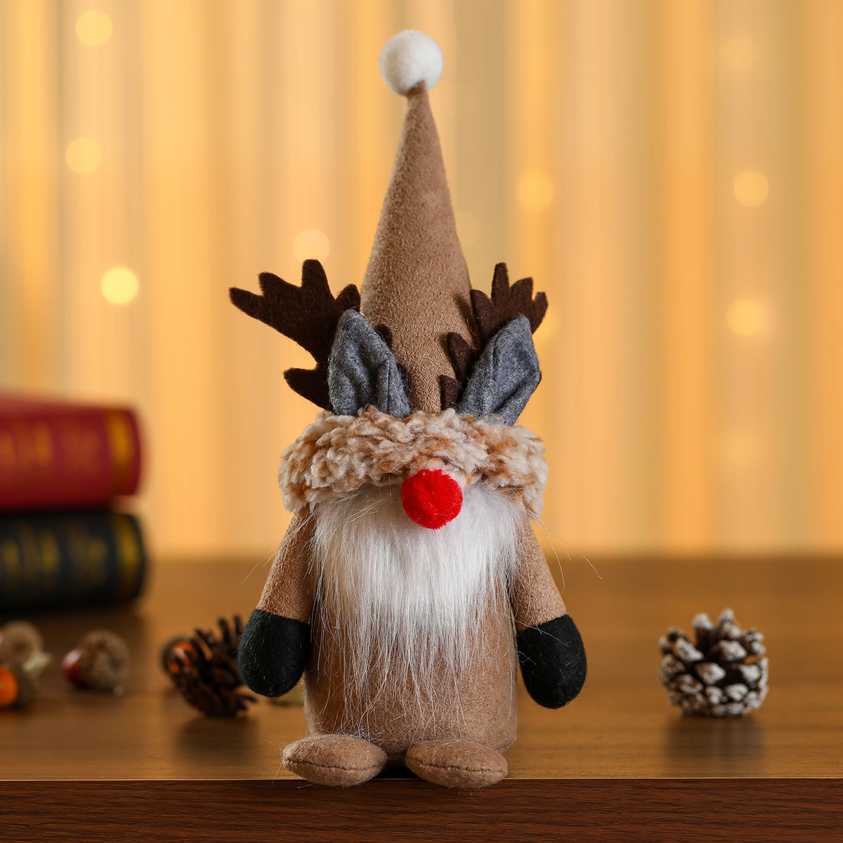 Muñecas de Navidad de corno de ciervo muñecas de Navidad pequeños regalos sin cara Rudolph muñecas de pie