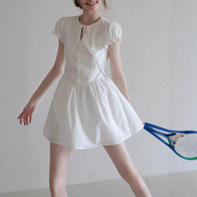 EGGK法式刺绣重工短袖连衣裙女夏新款少女风气质显瘦收腰2026新