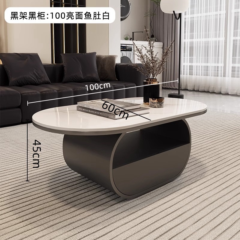 Nuevo hogar moderno simple y lujoso mesas combinadas de moda mesa de té sala de estar de roca elíptica completa