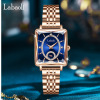 Labaoli/Labaoli Light luxury temperament women's watch independent second plate square women's quartz watch inlaid LA281