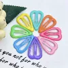 Colorful oil drop heart clip 3.2cm mixed single