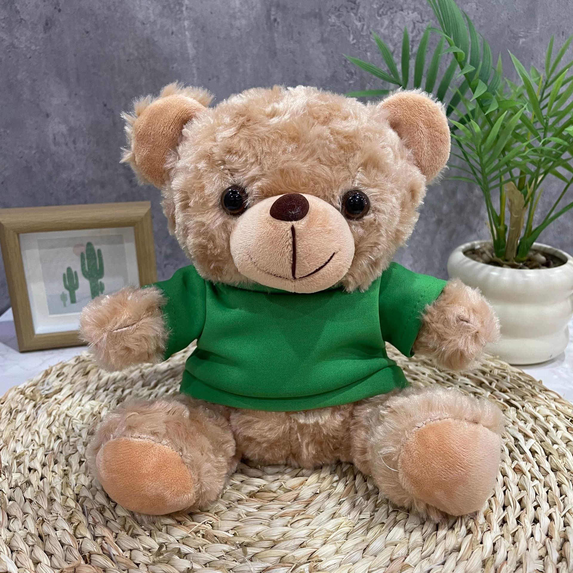 Teddy Bear se puede imprimir LOGO evento de vacaciones muñeca regalo para el hogar adornos de escritorio abrazar juguetes de peluche