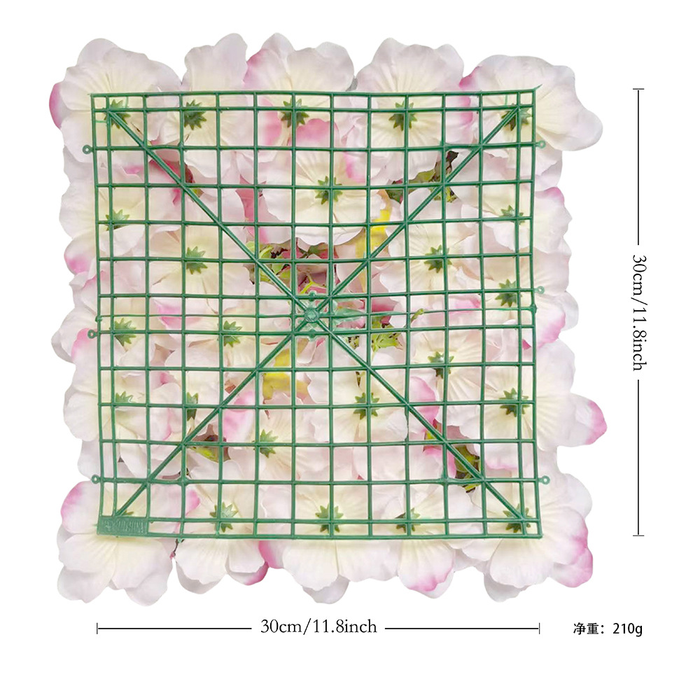 Decoración de boda transfronteriza pared de flores de simulación de flores de seda de jardín de Monet hortenida paisajismo diseño de fila de flores artificiales de alto nivel
