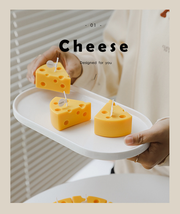 Fashion Cheese Paraffin Candle 1 Piece display picture 3