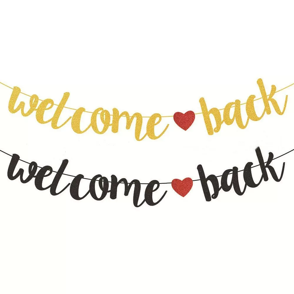 Welcome back欢迎回来返校季派对装饰连体字母纸拉旗横幅串旗拉花
