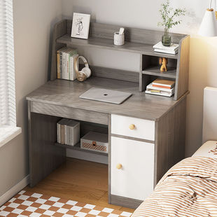 2025 Bookcase Desk Bookshelf Integrated Table Primary School Student Bedroom Writing Study Table Ins Style Home Computer Table