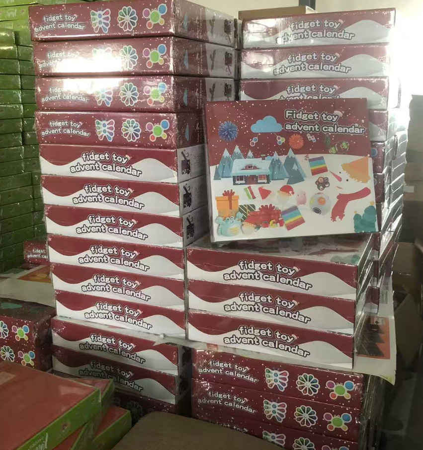 Caja ciega de Navidad transfronteriza Regalo de fiesta para niños Descompresión DIY Desgarrado Calendario de cuenta regresiva Caja ciega Juguetes navideños