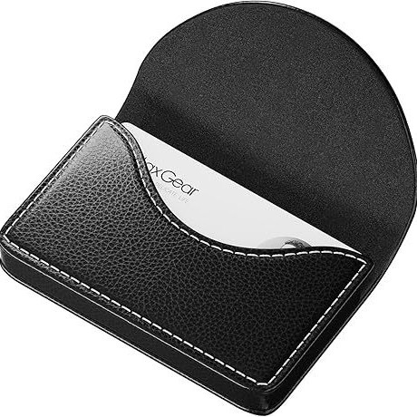 Bolsa de tarjetas de visita magnética de cuero de Amazon, tarjeta de licencia de conducir retro portátil, funda de tarjeta, caja de tarjetas de empresa de regalos