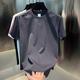 Men's waffle crew neck T-shirt short sleeve waffle texture high elastic sag 2025