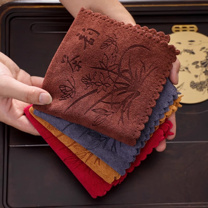 Tea Towel Absorbent Thickened Zen Tea Cloth Tea Table Towel Rag Kung Fu Tea Set Accessories Tea Ceremony Cotton Linen Chinese Style